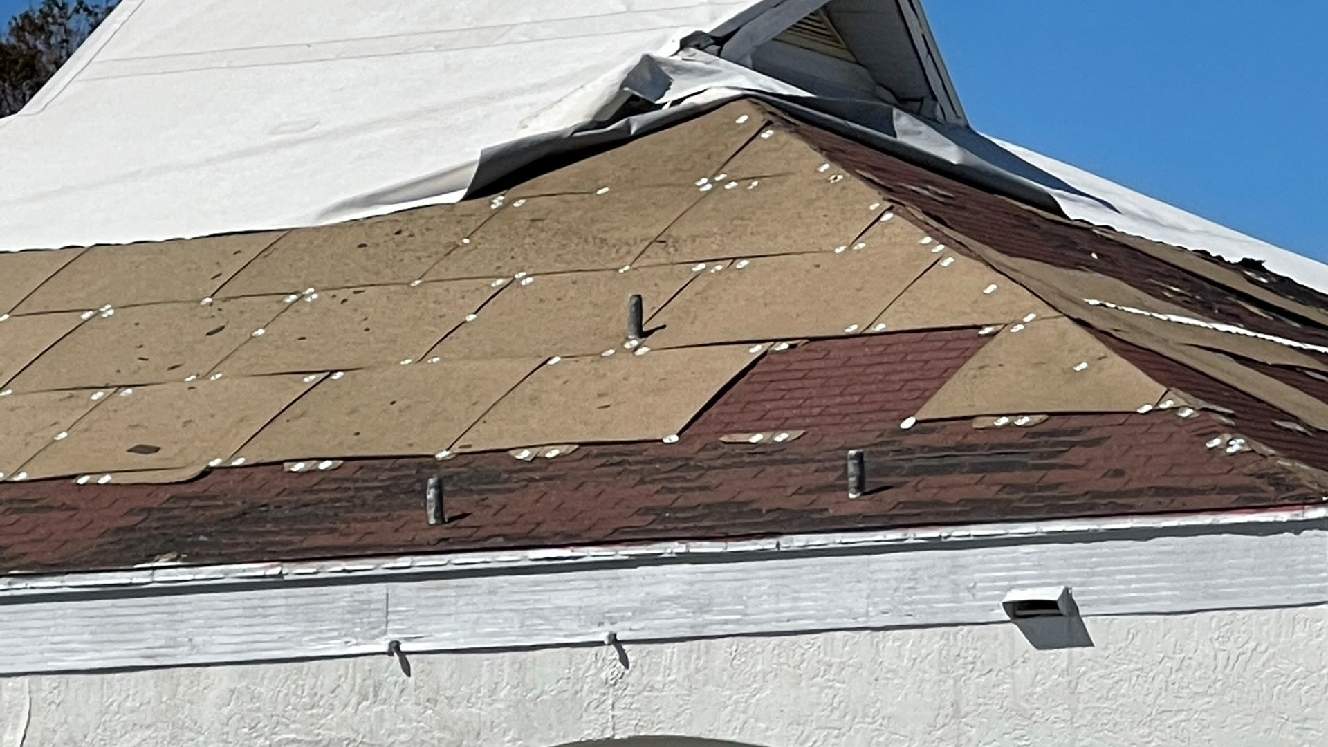 Major roof damage