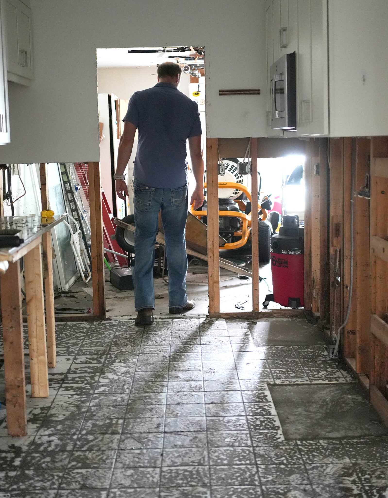 Public Adjuster inspecting storm surge damage from Hurricane Milton