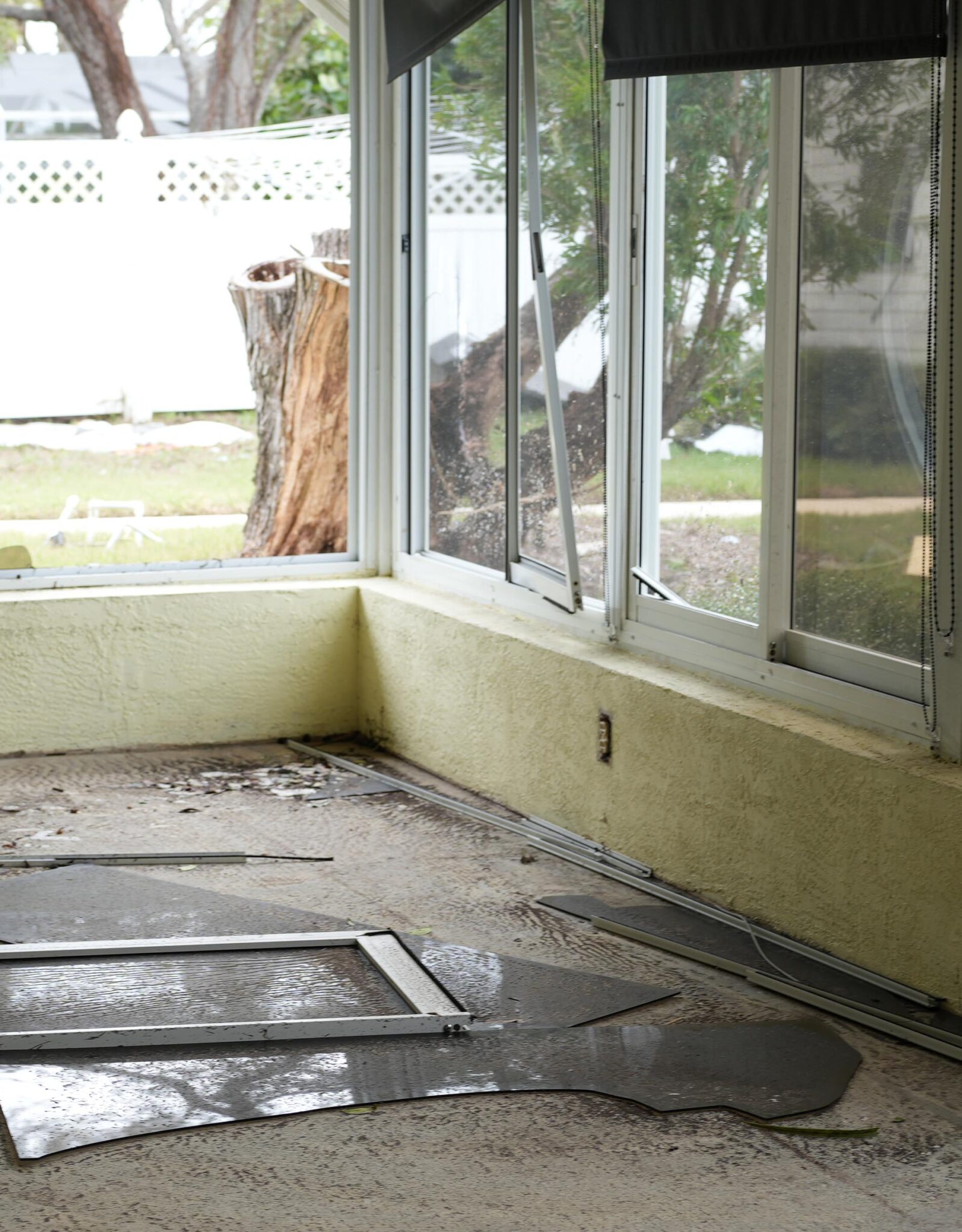 Storm surge breaks window during hurricane damage