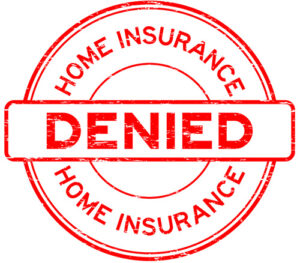 Home Insurance claim Denied red stamp.