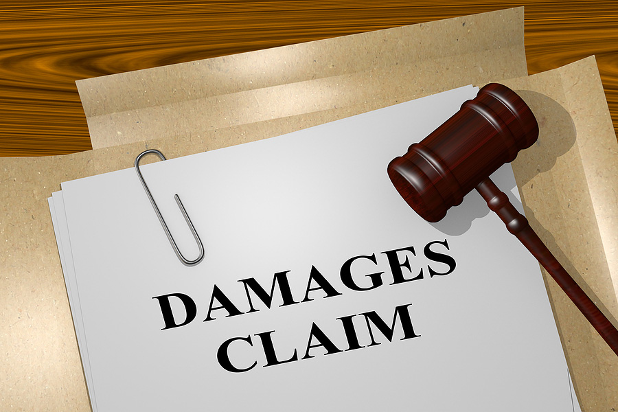 Property damage insurance claims filing concept.